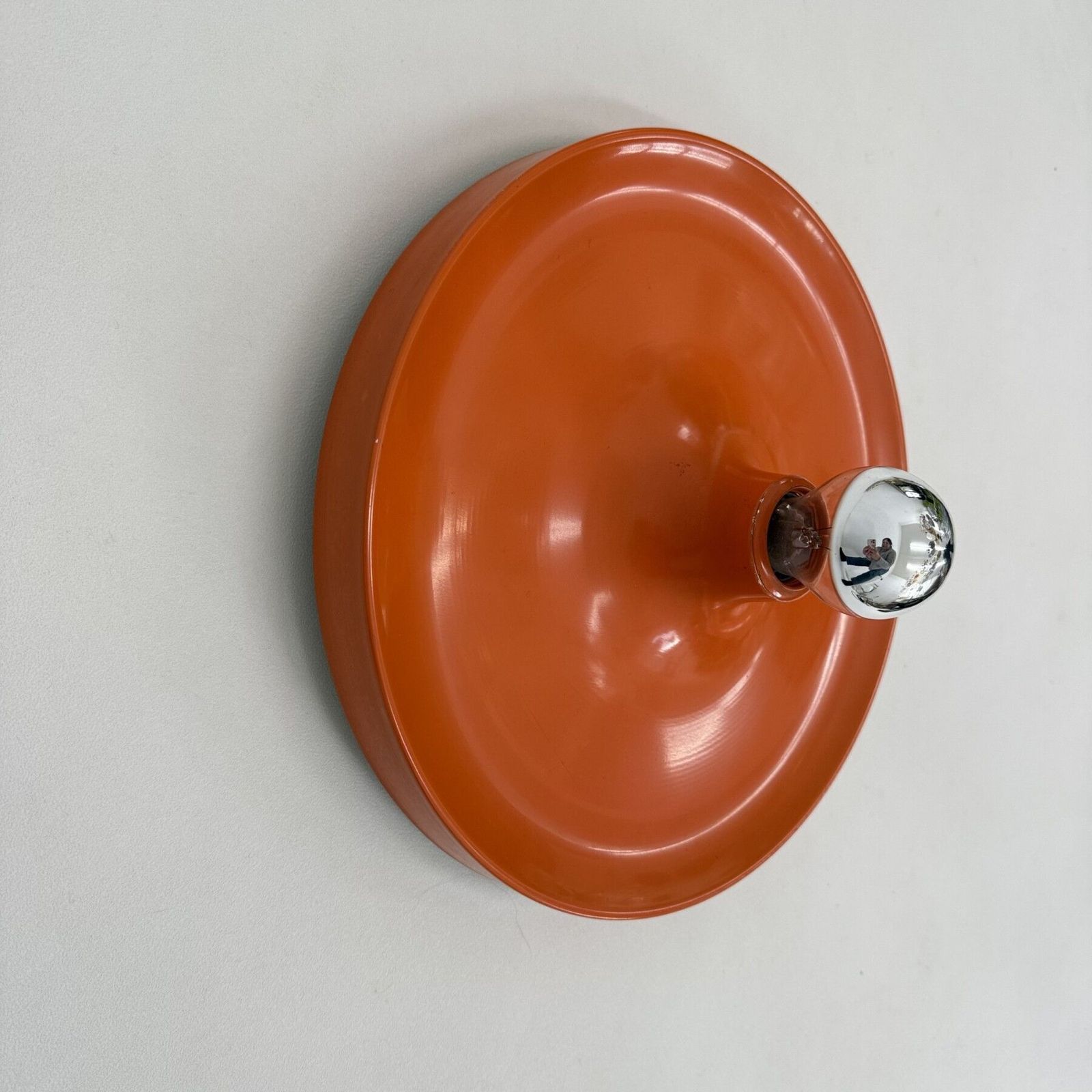 photo vinterior Mid Century Design Honsel Orange Space Age Disc Lamp , 1970s Attributed To Charlotte Perriand For Les Arcs