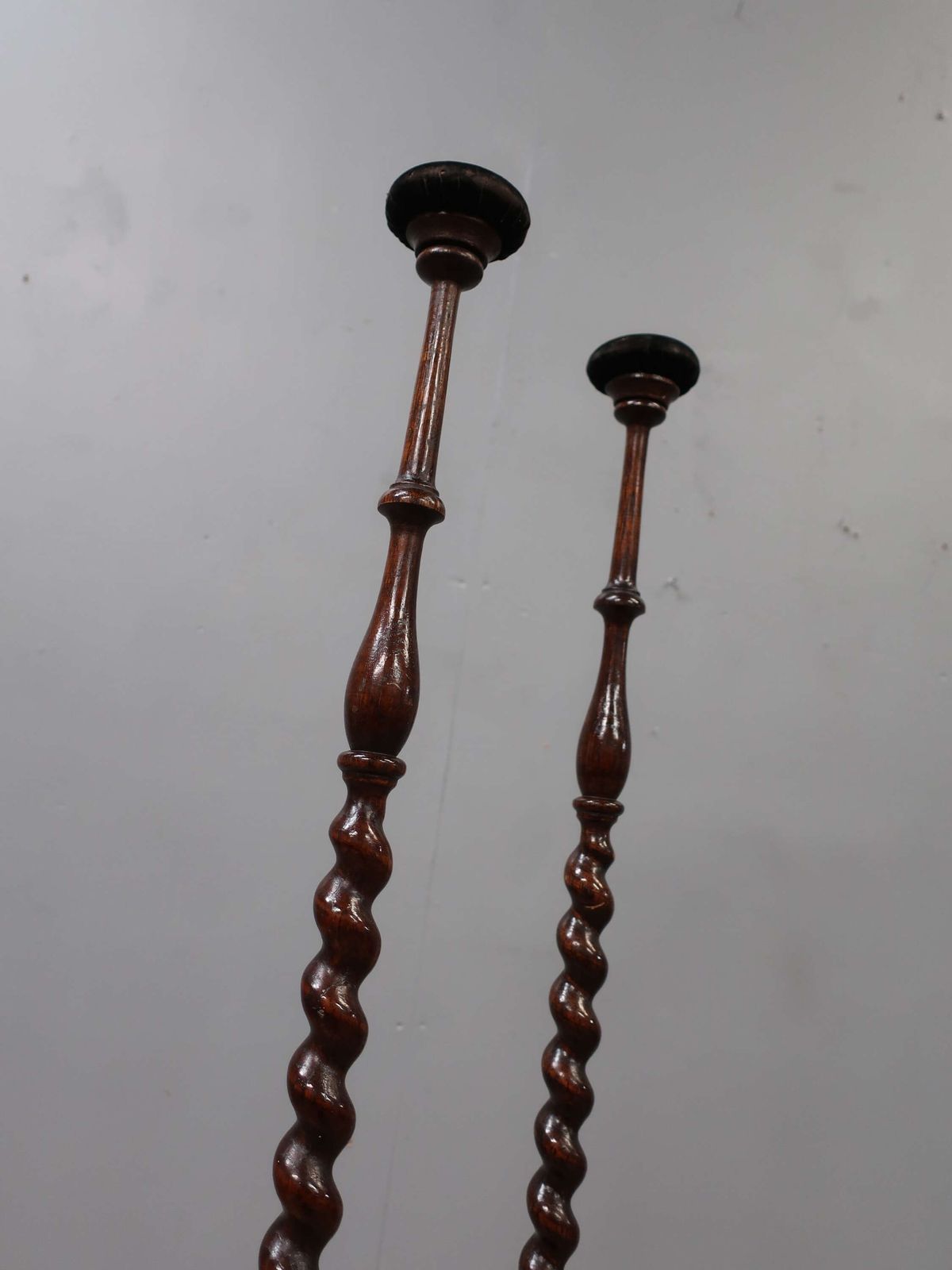 Pair Of Tall Barley Twist Oak Shops Hat Stands photo furniture