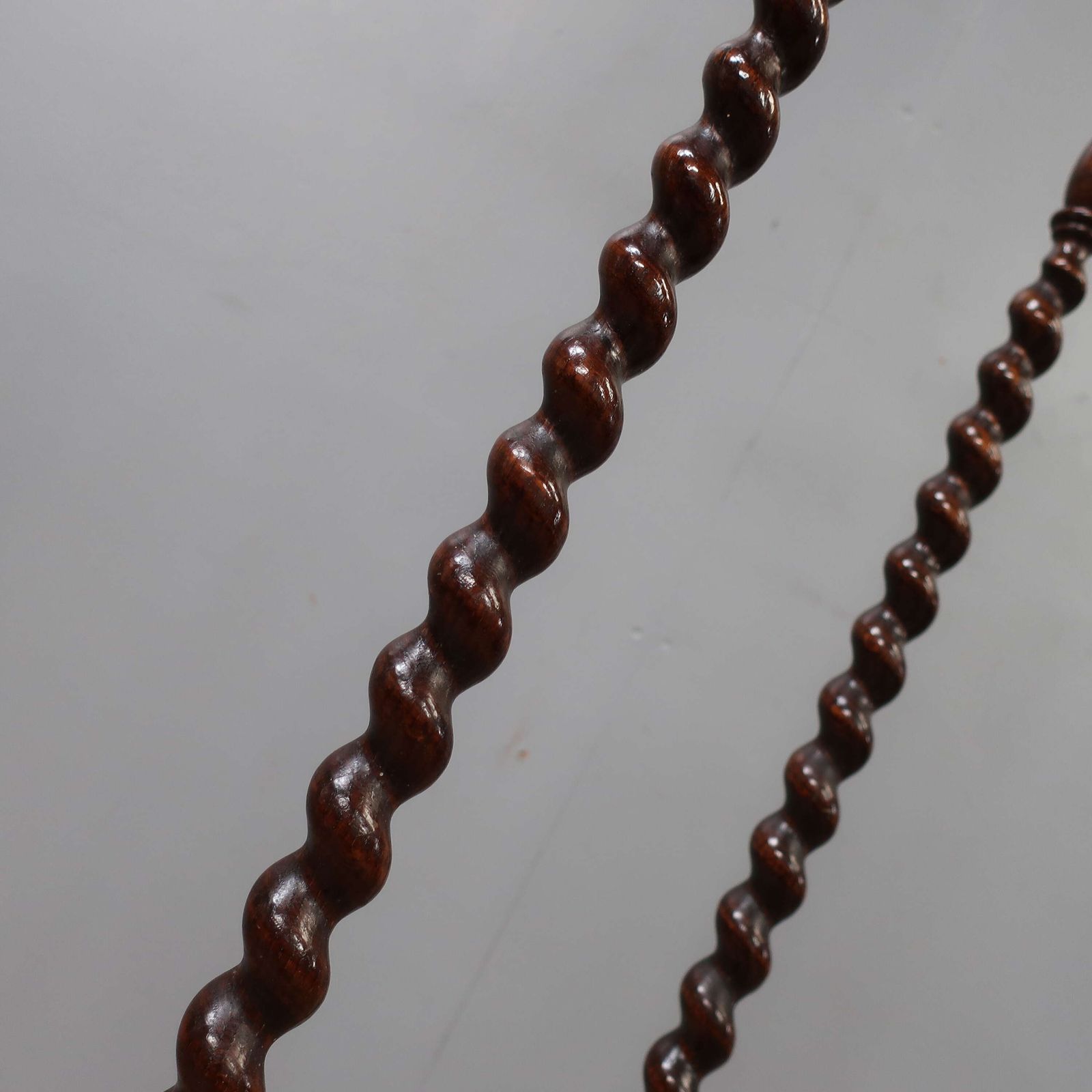 Pair Of Tall Barley Twist Oak Shops Hat Stands photo for sale