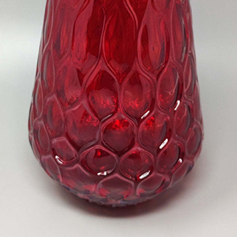 1960s Gorgeous Red Vase In Murano Glass By Ca Dei Vetrai. Made In Italy photo 300.0
