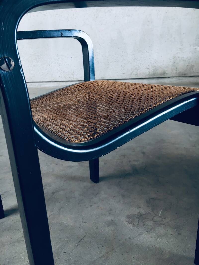 Meubels Italiaanse Design Fauteuil Van Gebogen Hout En Vlechtwerk, Jaren 1970 photo