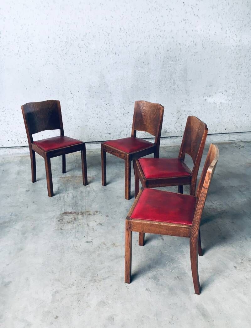 Art Deco Design Eetkamerstoelen, België Jaren 1920 photo 1400.0