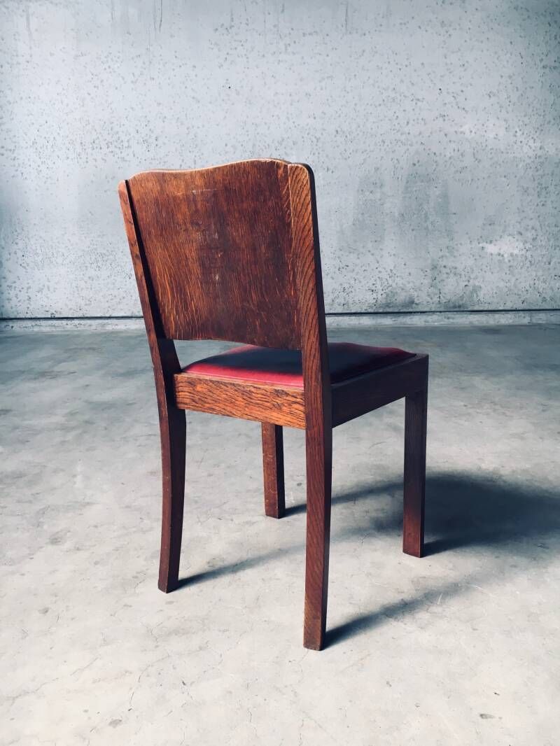 Meubels Art Deco Design Eetkamerstoelen, België Jaren 1920 photo
