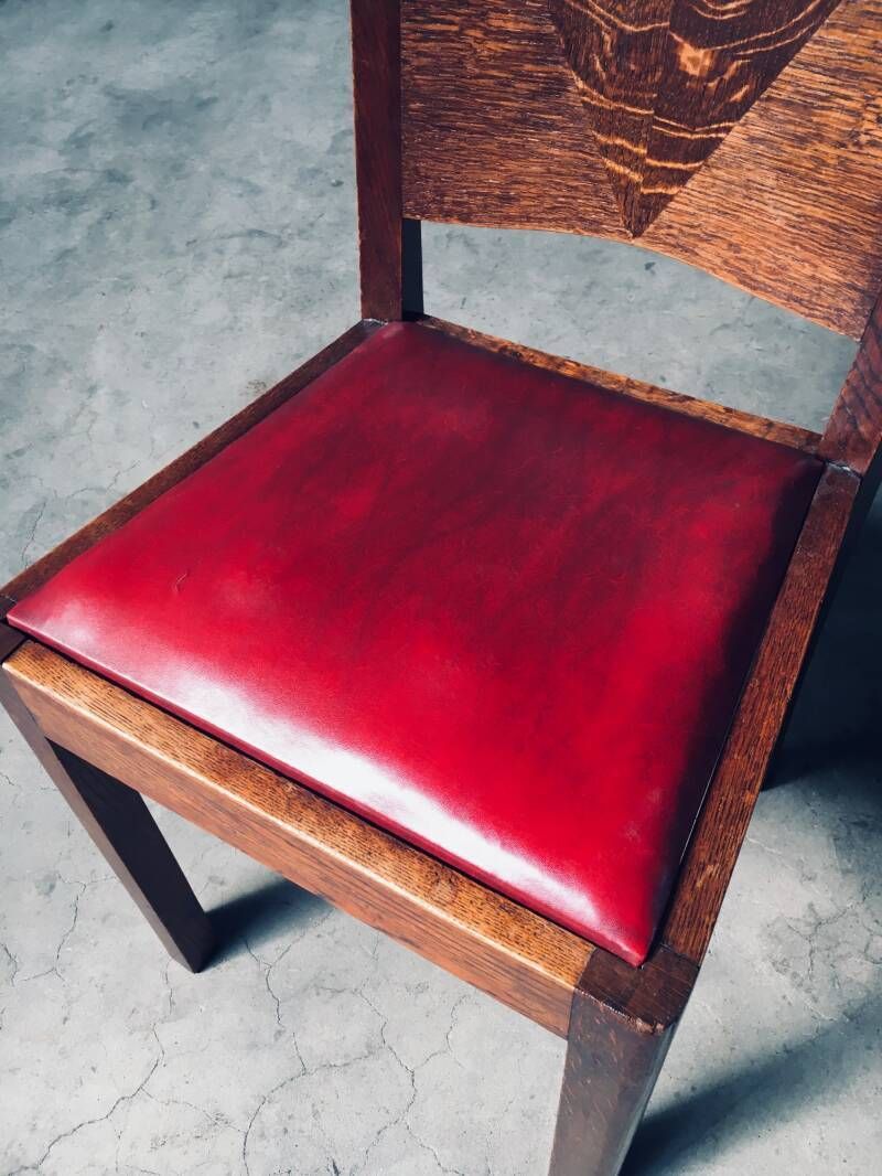photo vinterior Art Deco Design Eetkamerstoelen, België Jaren 1920