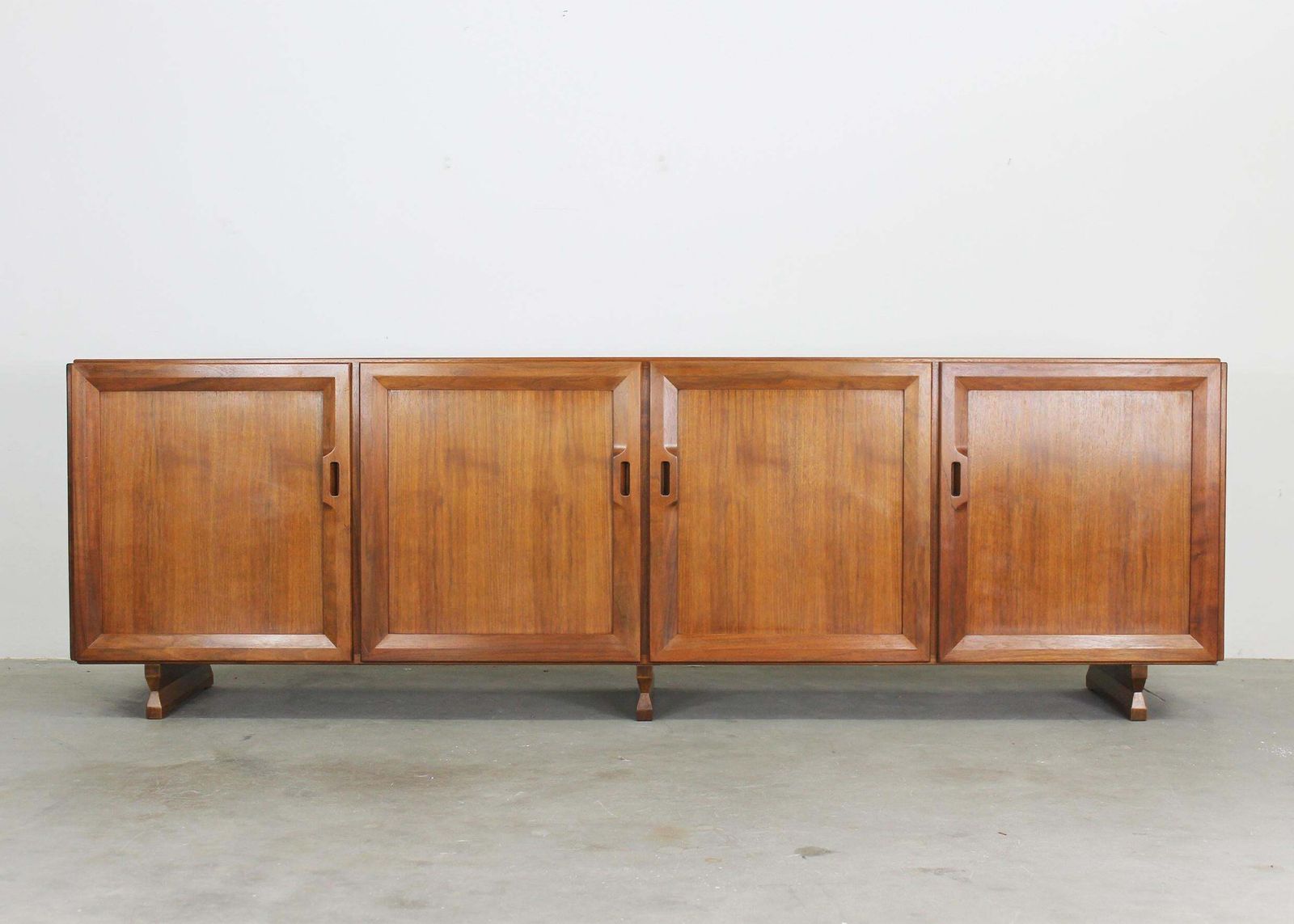 Franco Albini Mb15 Large Sideboard With Four Doors Panels In Wood By Poggi 1950s photo furniture