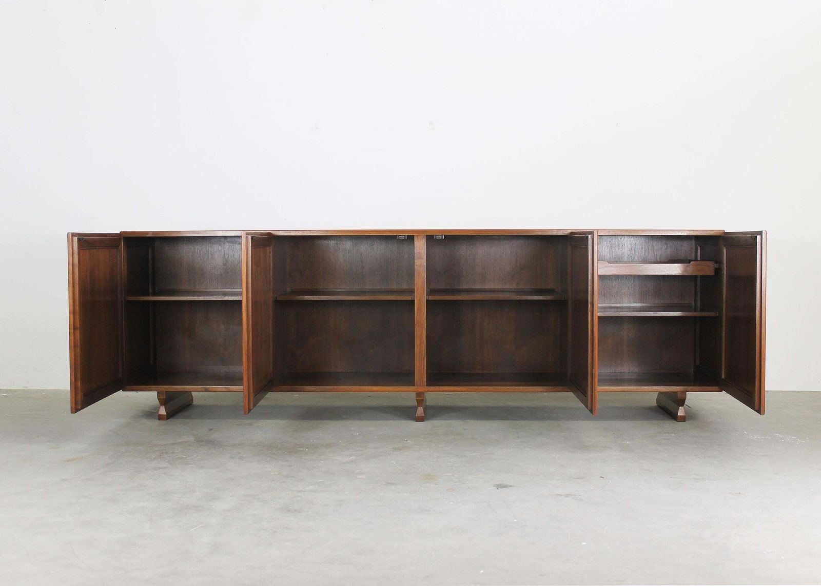 Franco Albini Mb15 Large Sideboard With Four Doors Panels In Wood By Poggi 1950s photo buy