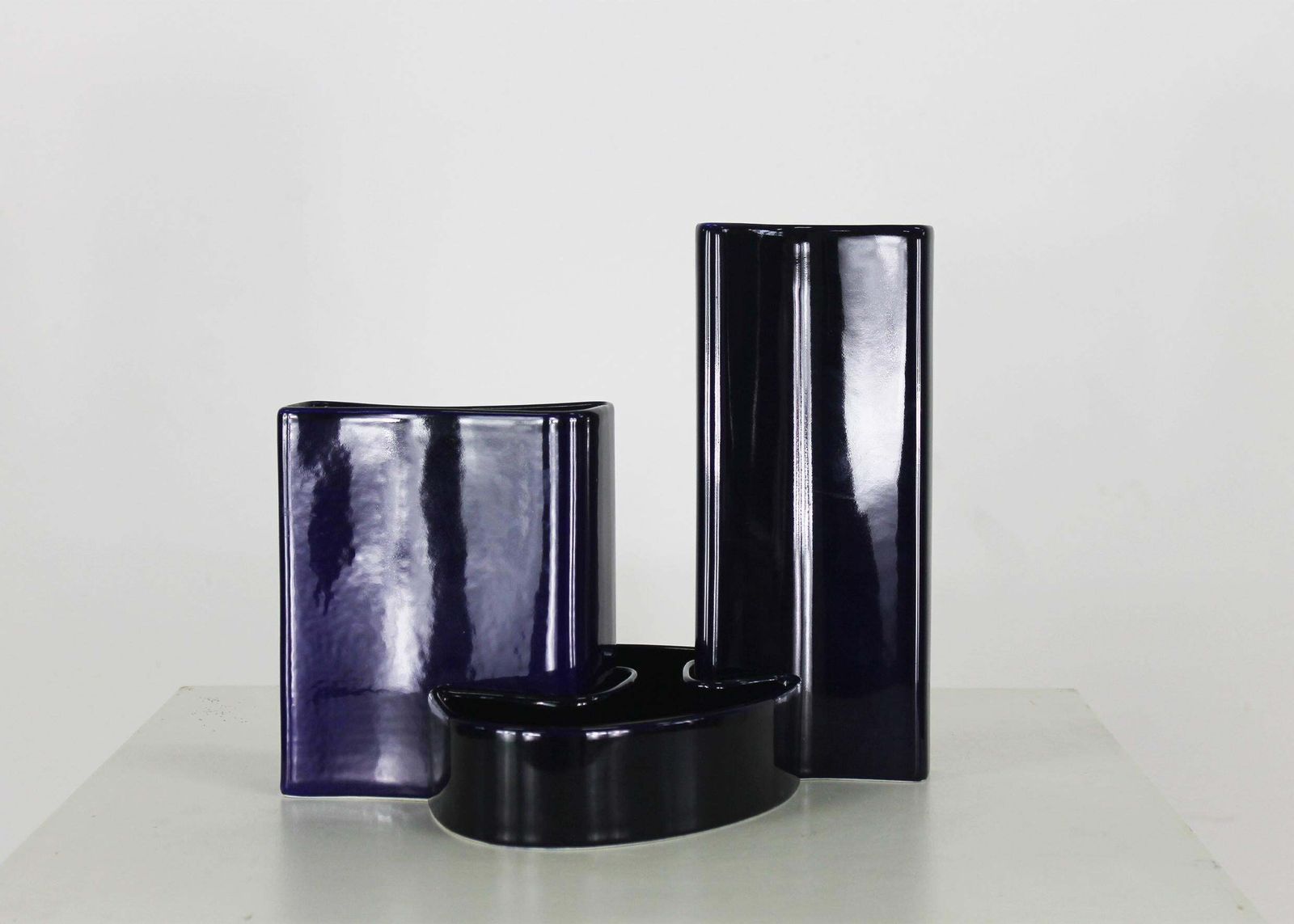Angelo Mangiarotti Set Of Three Ceramic Vases By Fratelli Brambilla 1960s photo furniture