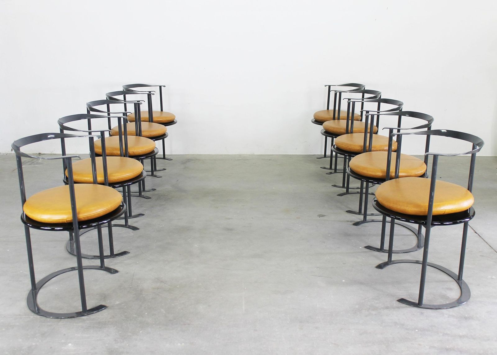 Luigi Caccia Dominioni Set Of Ten Catilina Chairs With Leather Cushions Azucena photo 20056.0