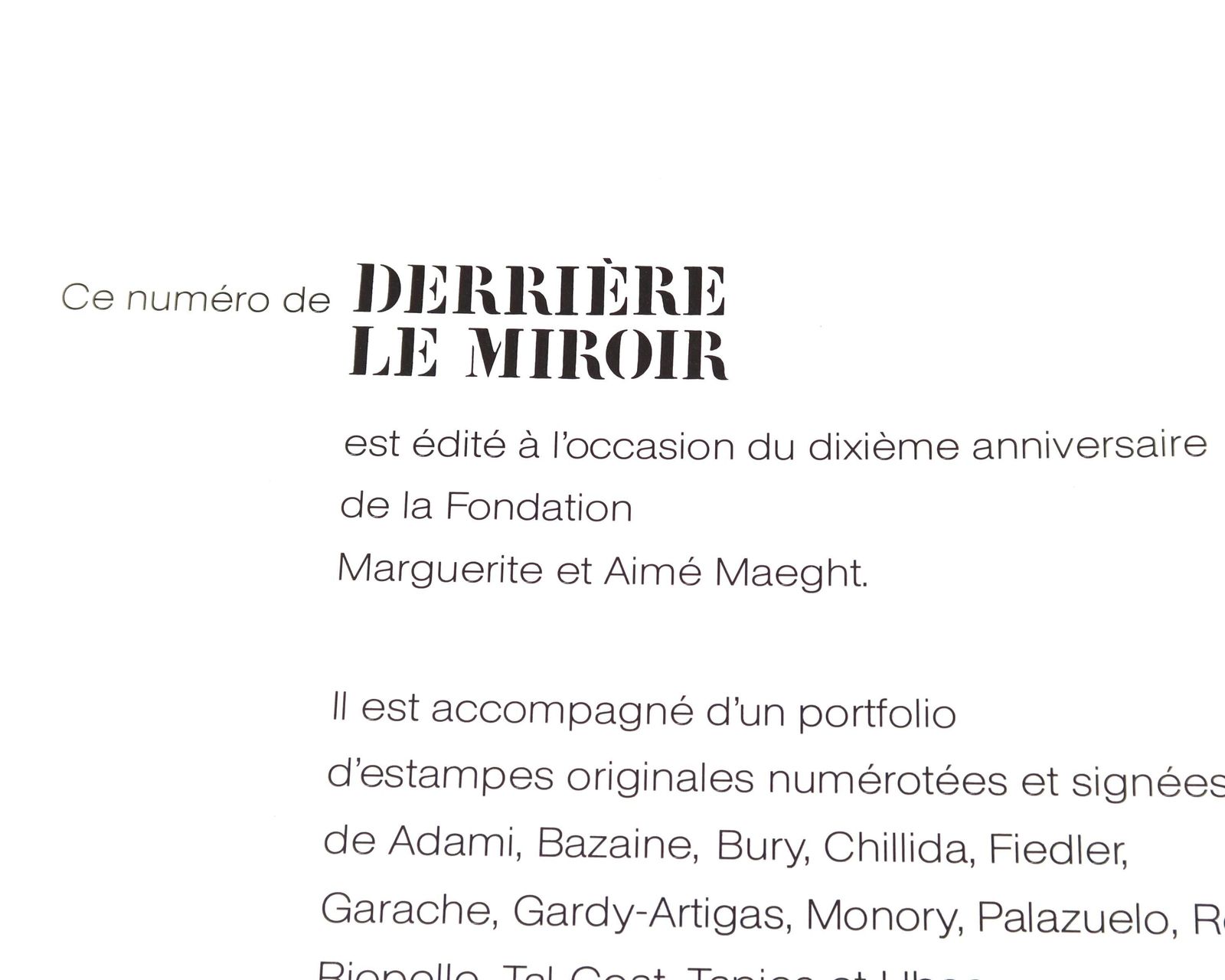 French Large Book Behind The Mirror The Marguerite And Aimé Maeght Foundation 1974 / Alexander Calder, Joan Mitchell, Ellsworth Kelly, Ubac photo vintage