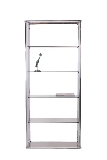 Pair Of Shelves With 6 Shelves, Chromed Metal Frame. 1970s. photo buy