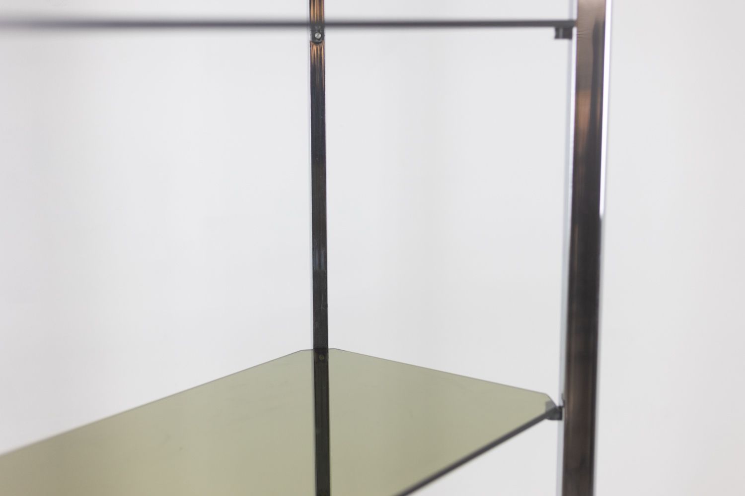 3800.0 Pair Of Shelves With 6 Shelves, Chromed Metal Frame. 1970s. photo