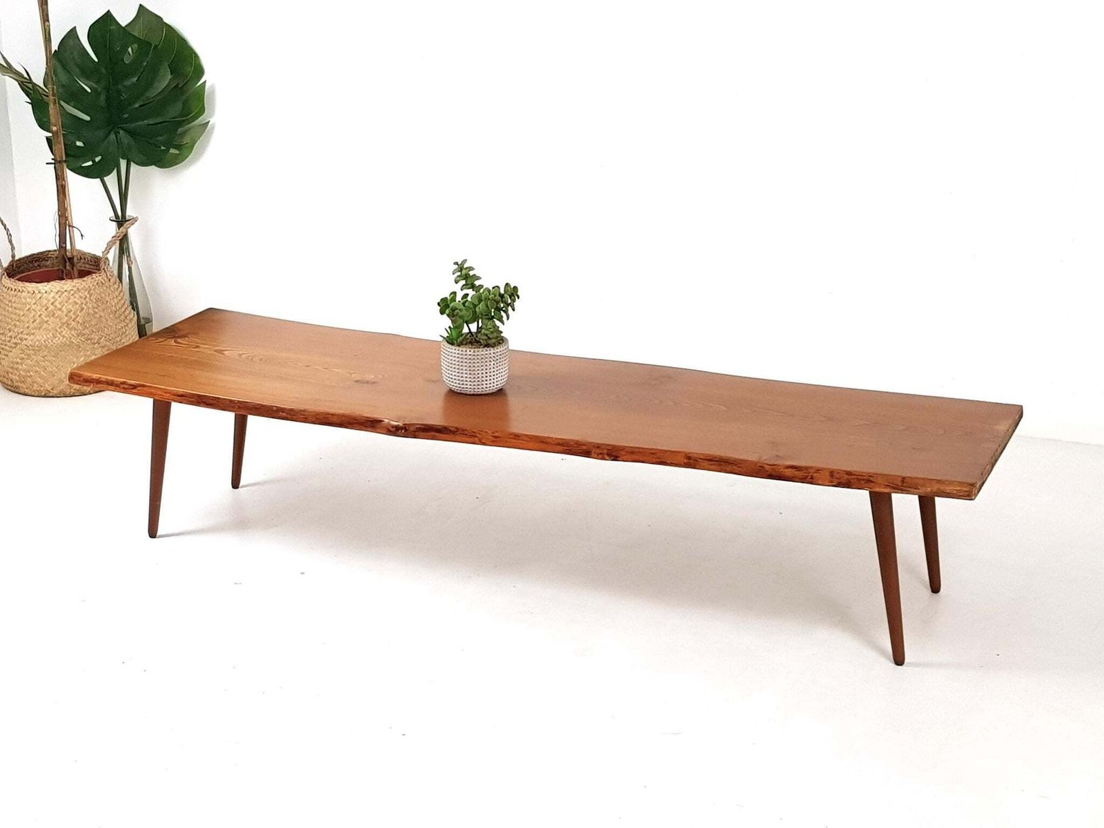 Vintage Coffee Table / Tv Stand   Mid Century Danish Influence Retro   Solid Oak photo Furniture