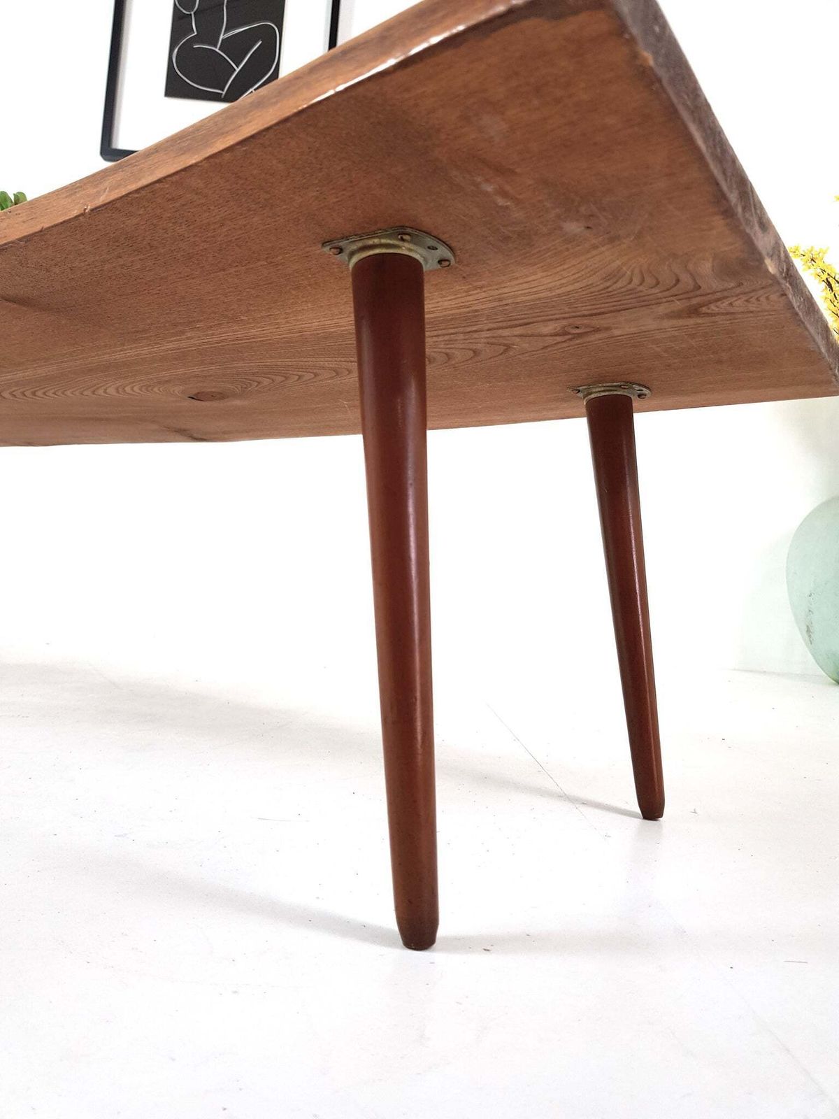 Vintage Coffee Table / Tv Stand   Mid Century Danish Influence Retro   Solid Oak photo vintage