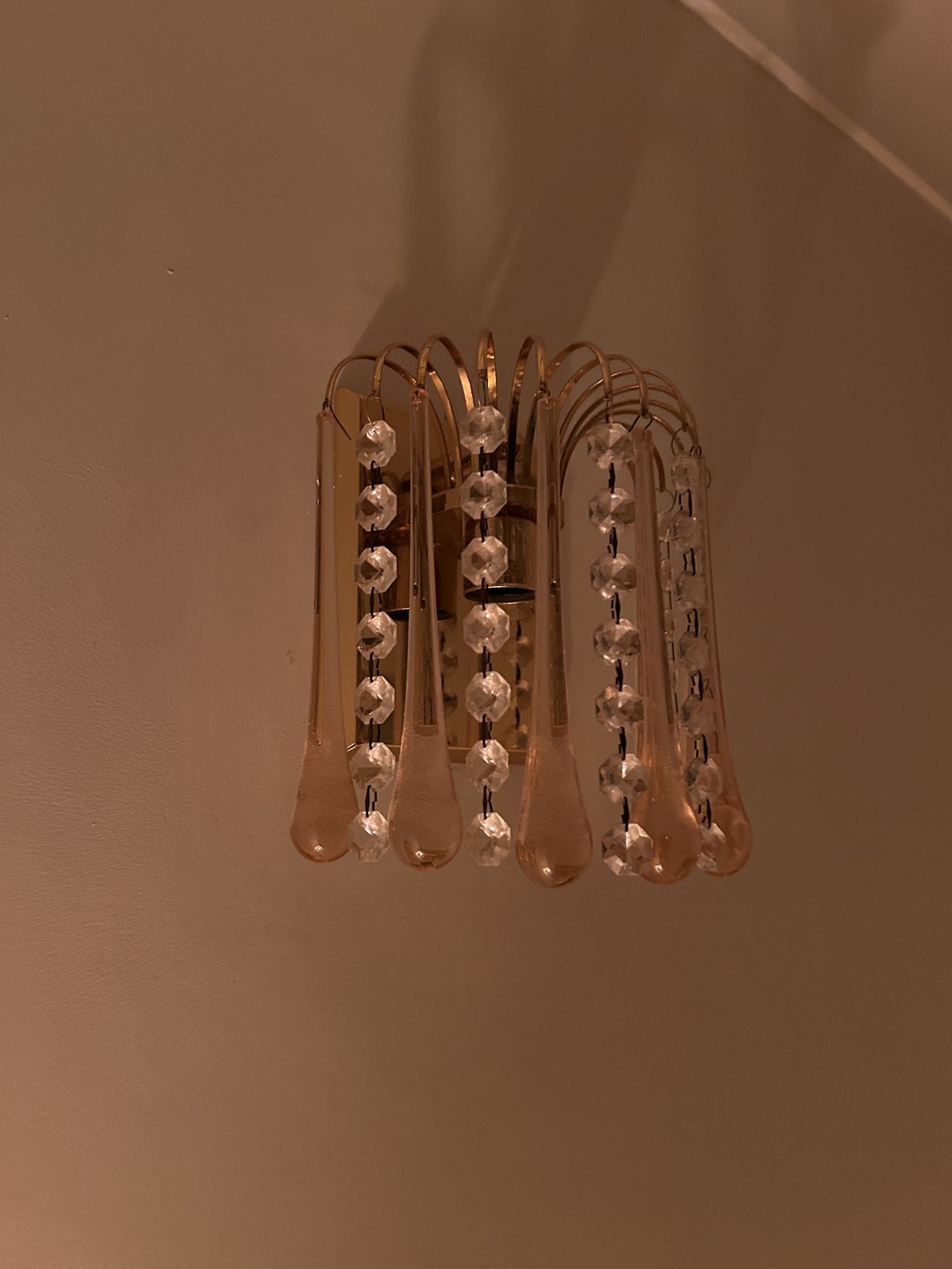 Paolo Venini Murano Peach Pink Glass Drop Chandelier’s photo furniture