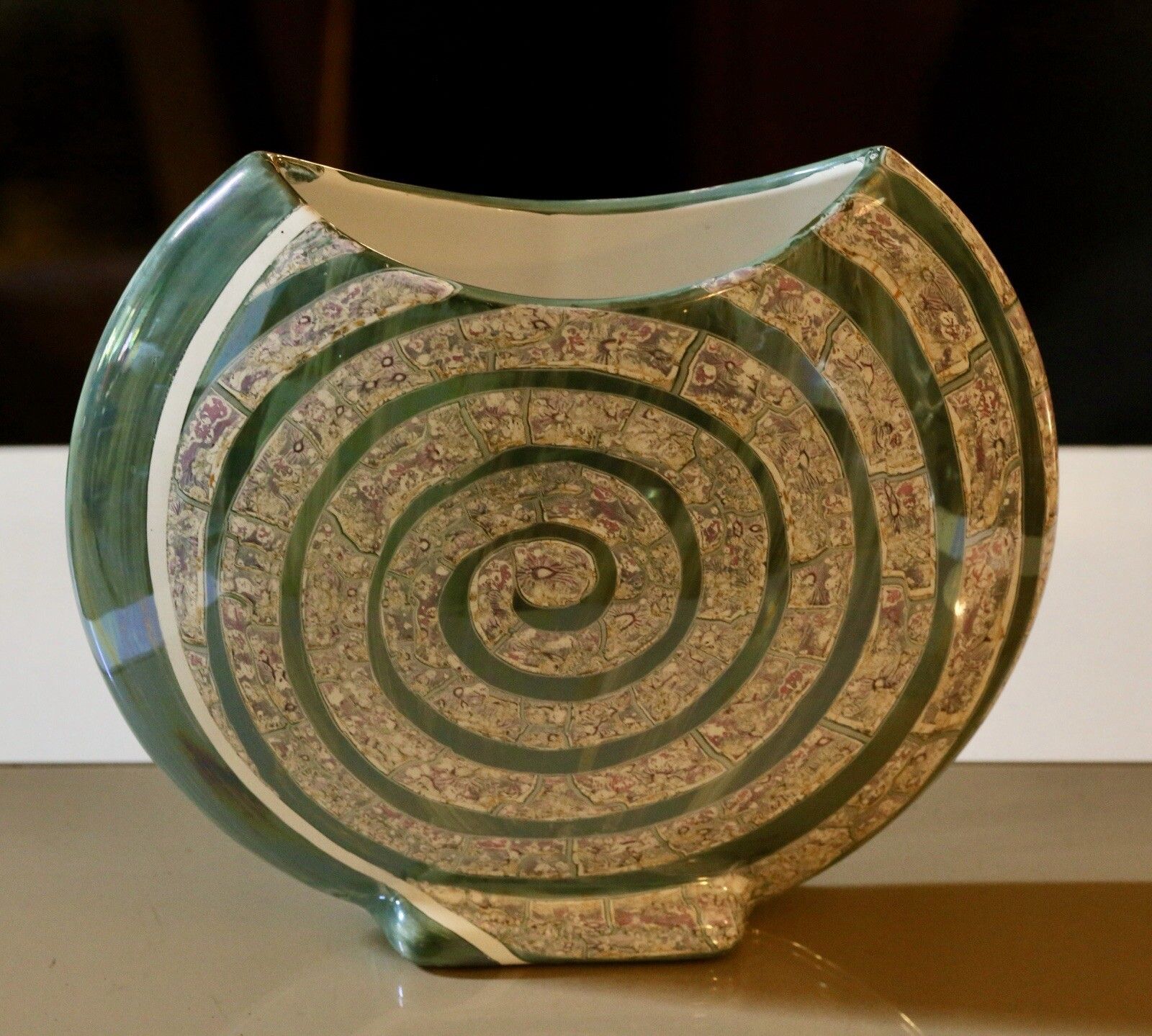 Costa Ceramiche D'arte Gandria Moon Vase With Snail Luster photo 150.0
