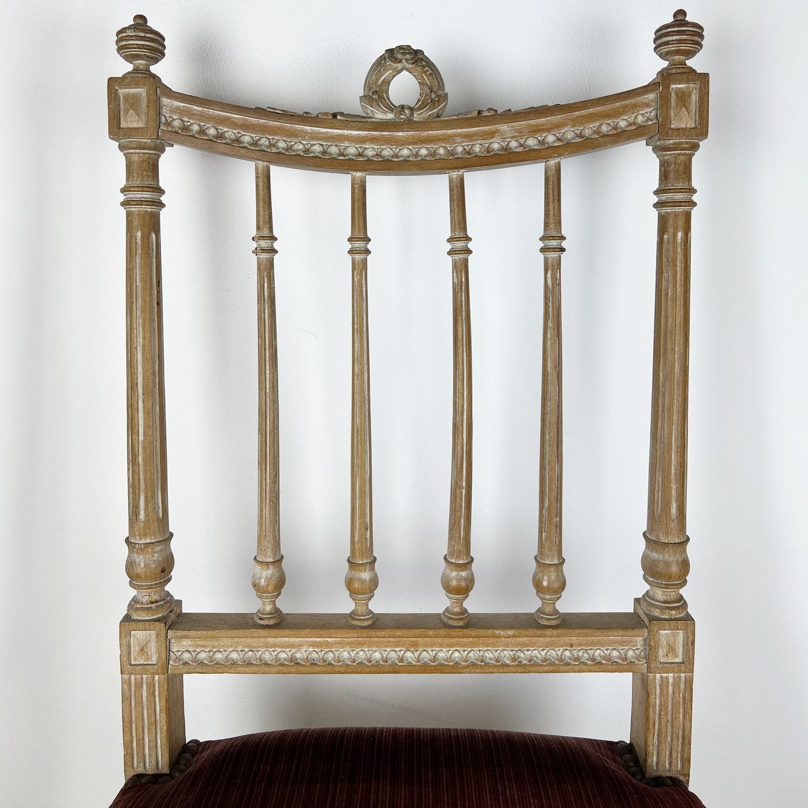 19th Century Swedish Gustavian Carved Wood Accent Chair With Velvet Seat photo for sale