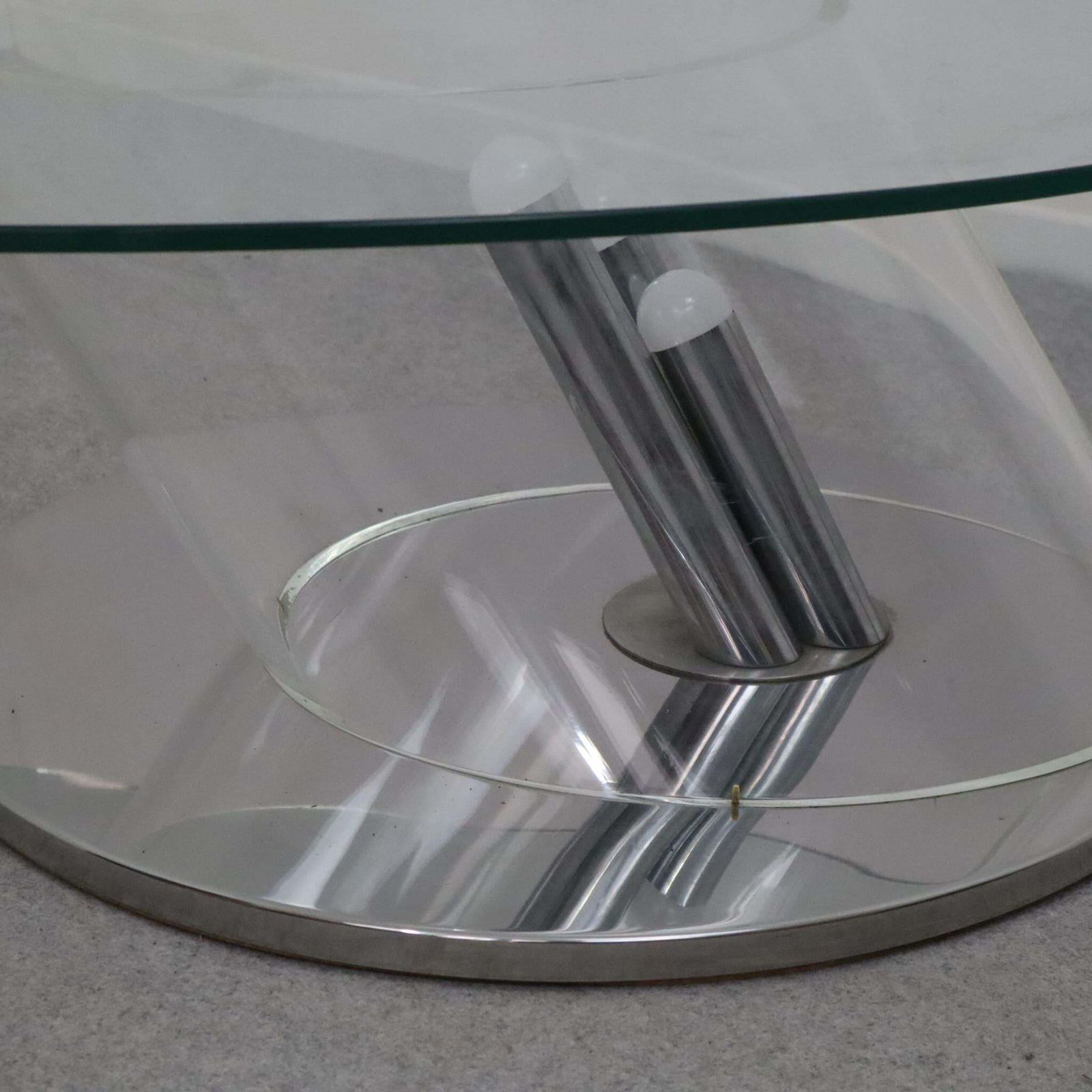Italian "Ipomea" Glass And Steel Coffee Table Lamps By Rimadesio, Italy, 1970s photo for sale
