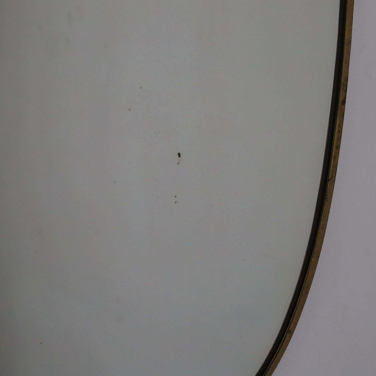 photo furniture 1950s Gio Ponti Style Mid Century Modern Solid Brass Italian Oval Wall Mirror