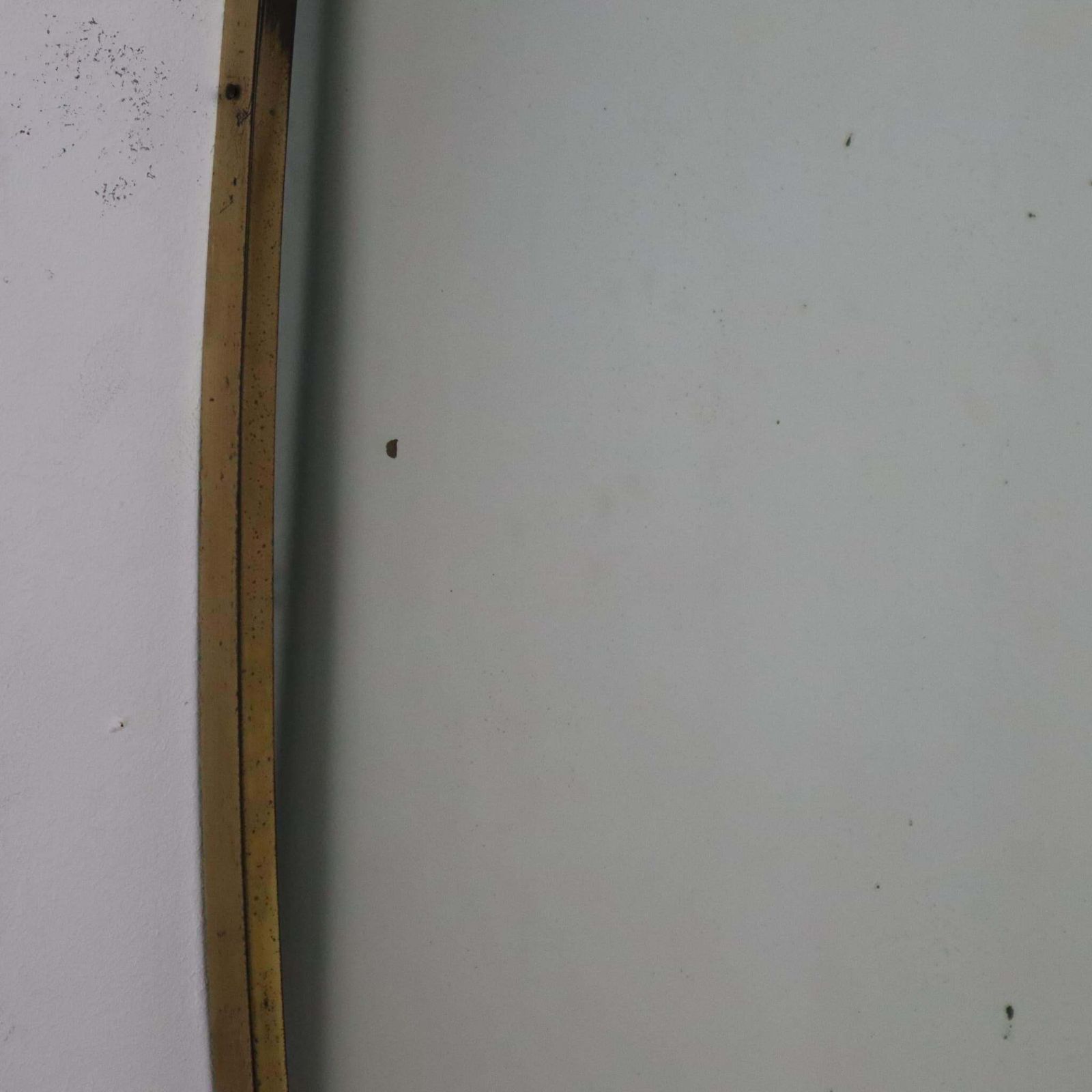 photo for sale 1950s Gio Ponti Style Mid Century Modern Solid Brass Italian Oval Wall Mirror