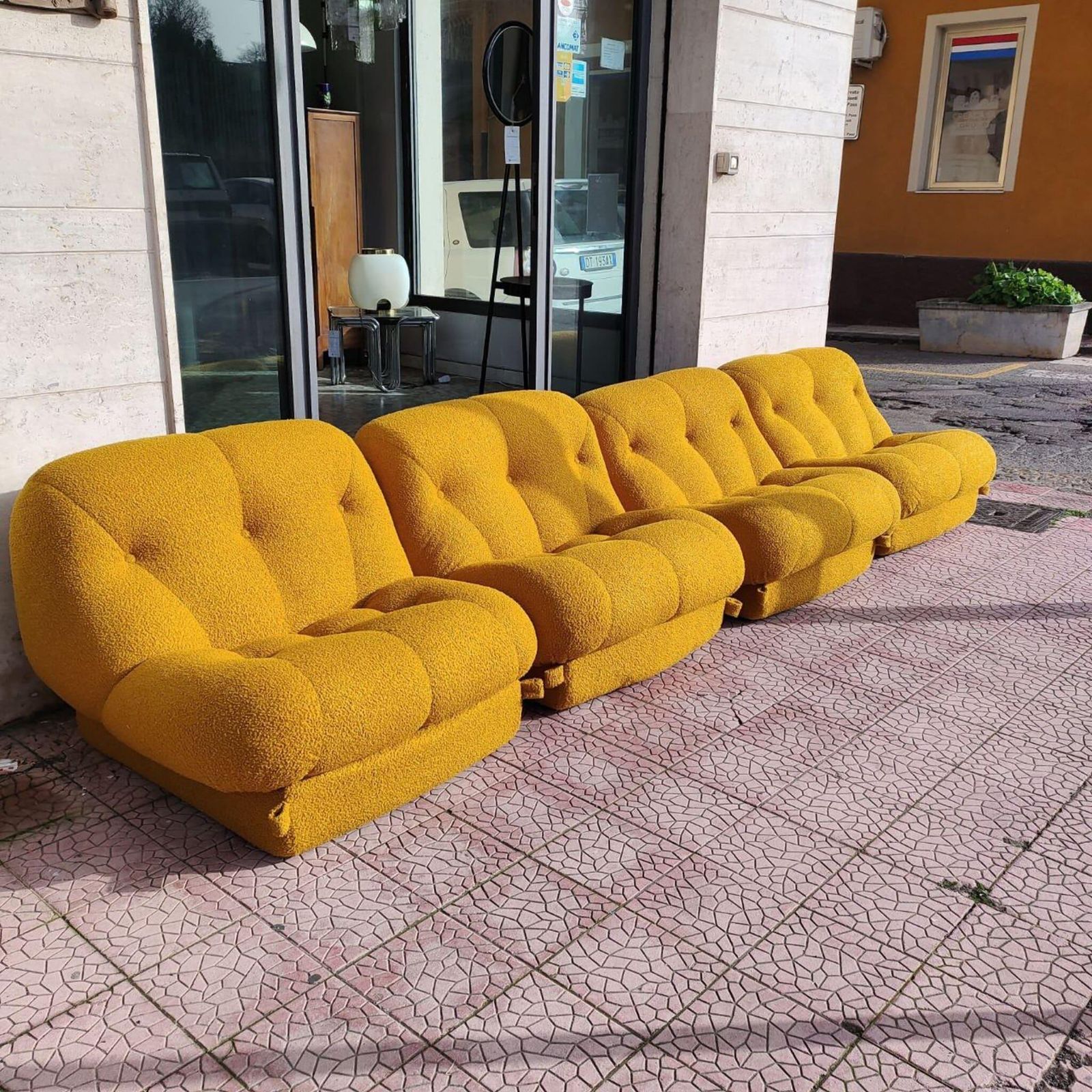 Set Of 4 Seater Modular Sofa Rino Maturi For Mimo Padova Nuvolone, Italy 70s photo buy