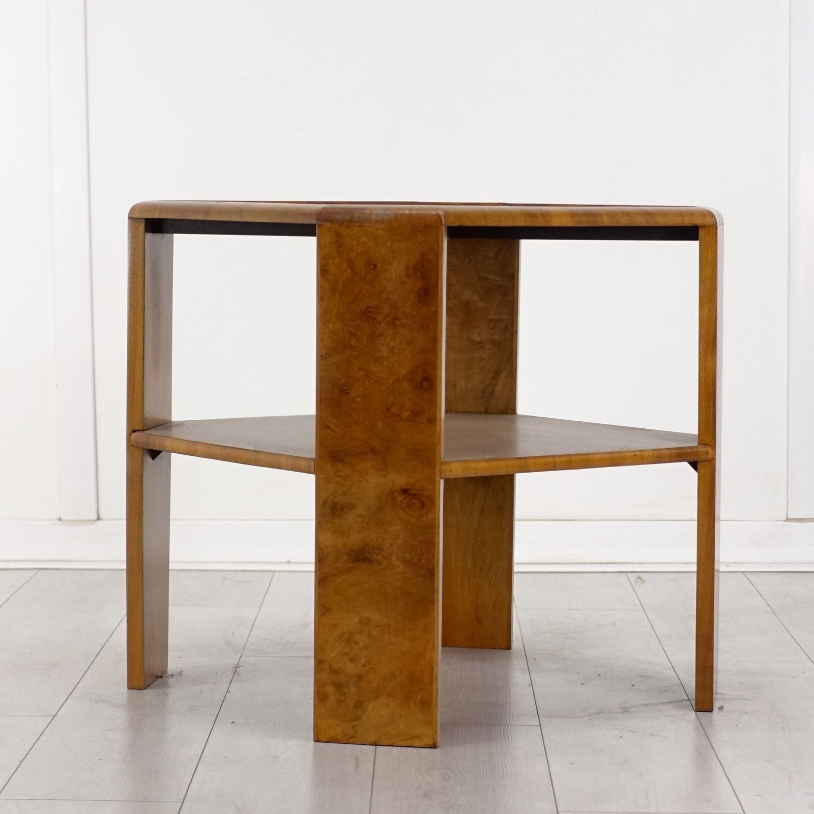 photo for sale Art Deco Figured Walnut Two Tier Coffee/Centre Table