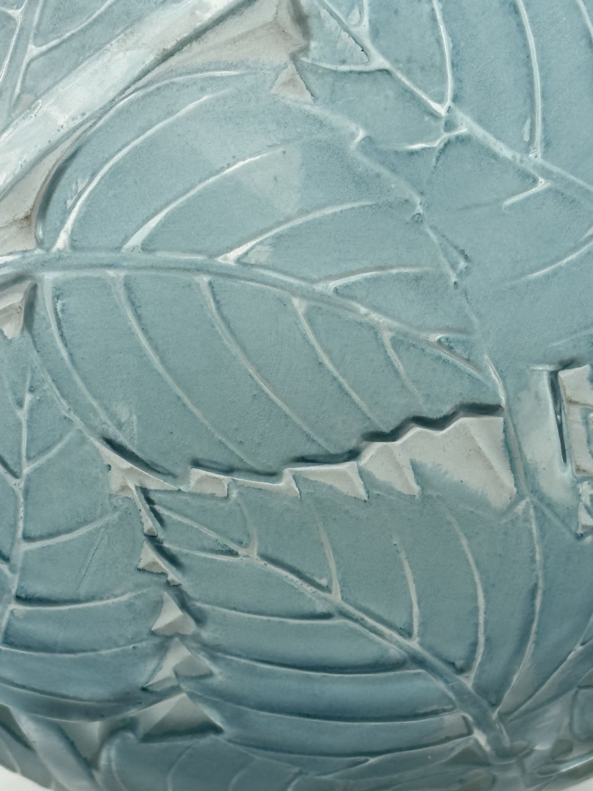 A R.Lalique Milan  Blue Patinated Glass Vase photo buy
