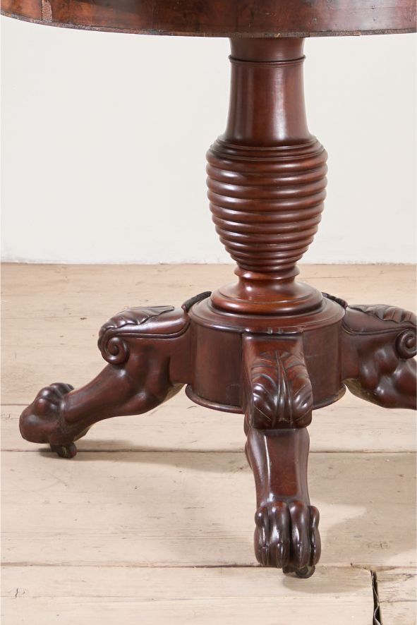 19th Century Mahogany And Grey Marble Gueridon Table photo furniture