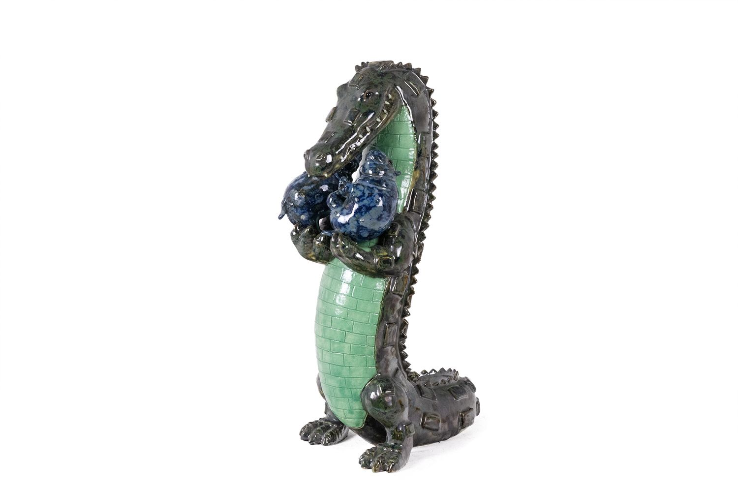 Valerie Courtet. Crocodile Carrying Hippos. Contemporary.