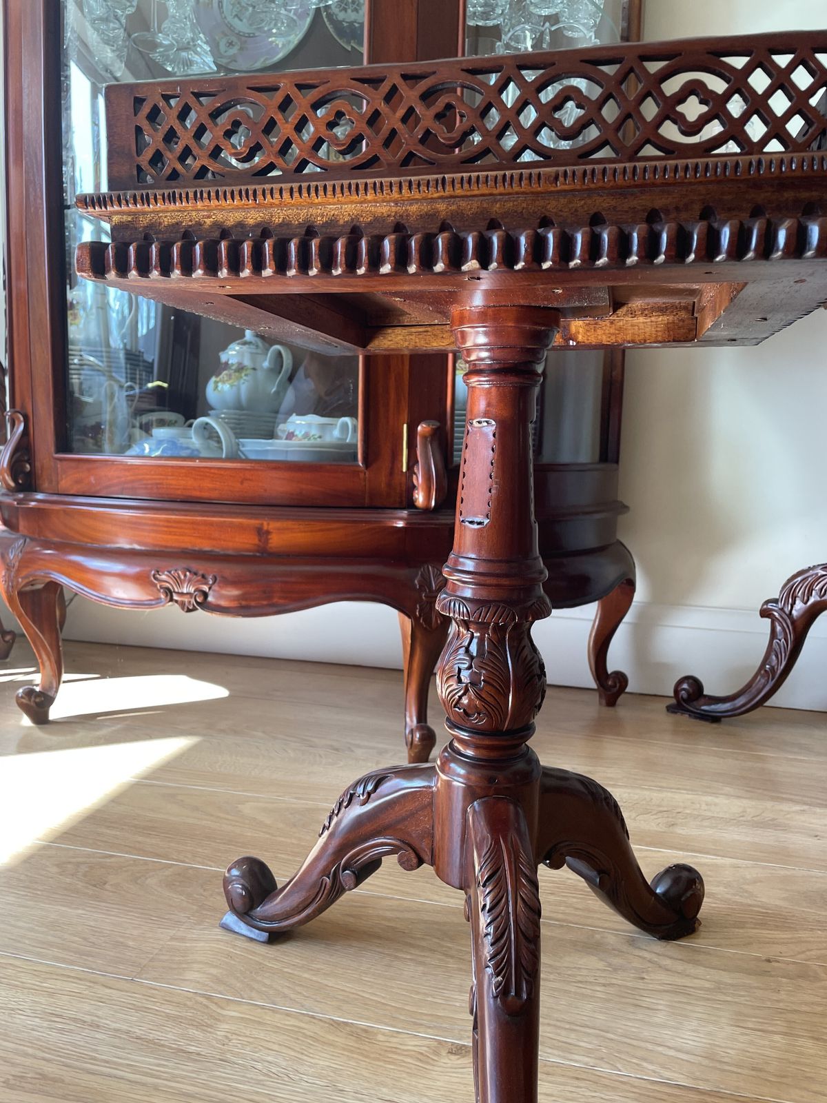 Hand Carved Wooden Antique  Bar Table H65cm X W40cm X H40cm