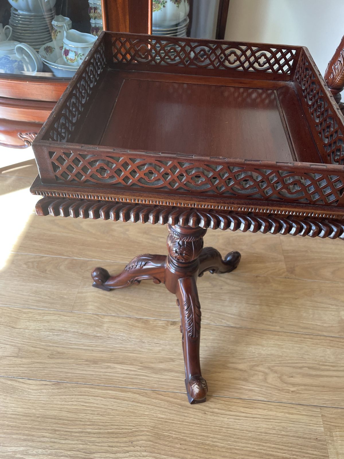 Hand Carved Wooden Antique  Bar Table H65cm X W40cm X H40cm photo Furniture