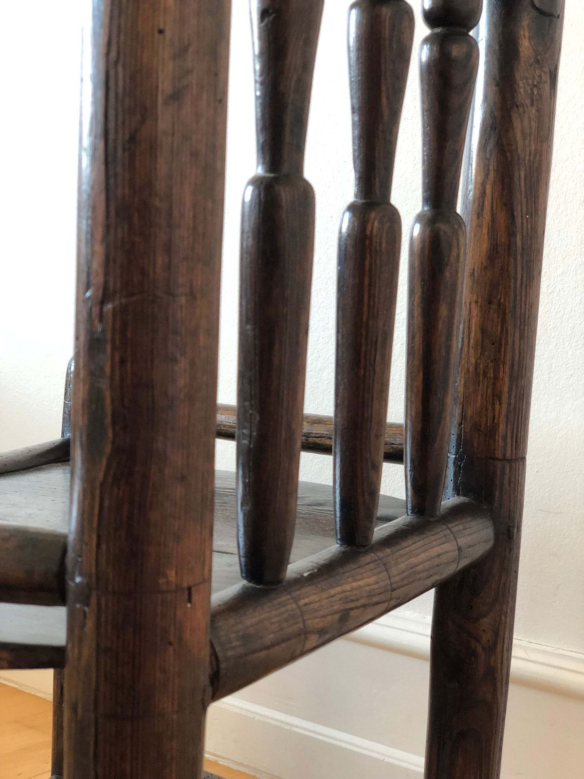 18th Century English Oak Farmhouse Chair photo vintage