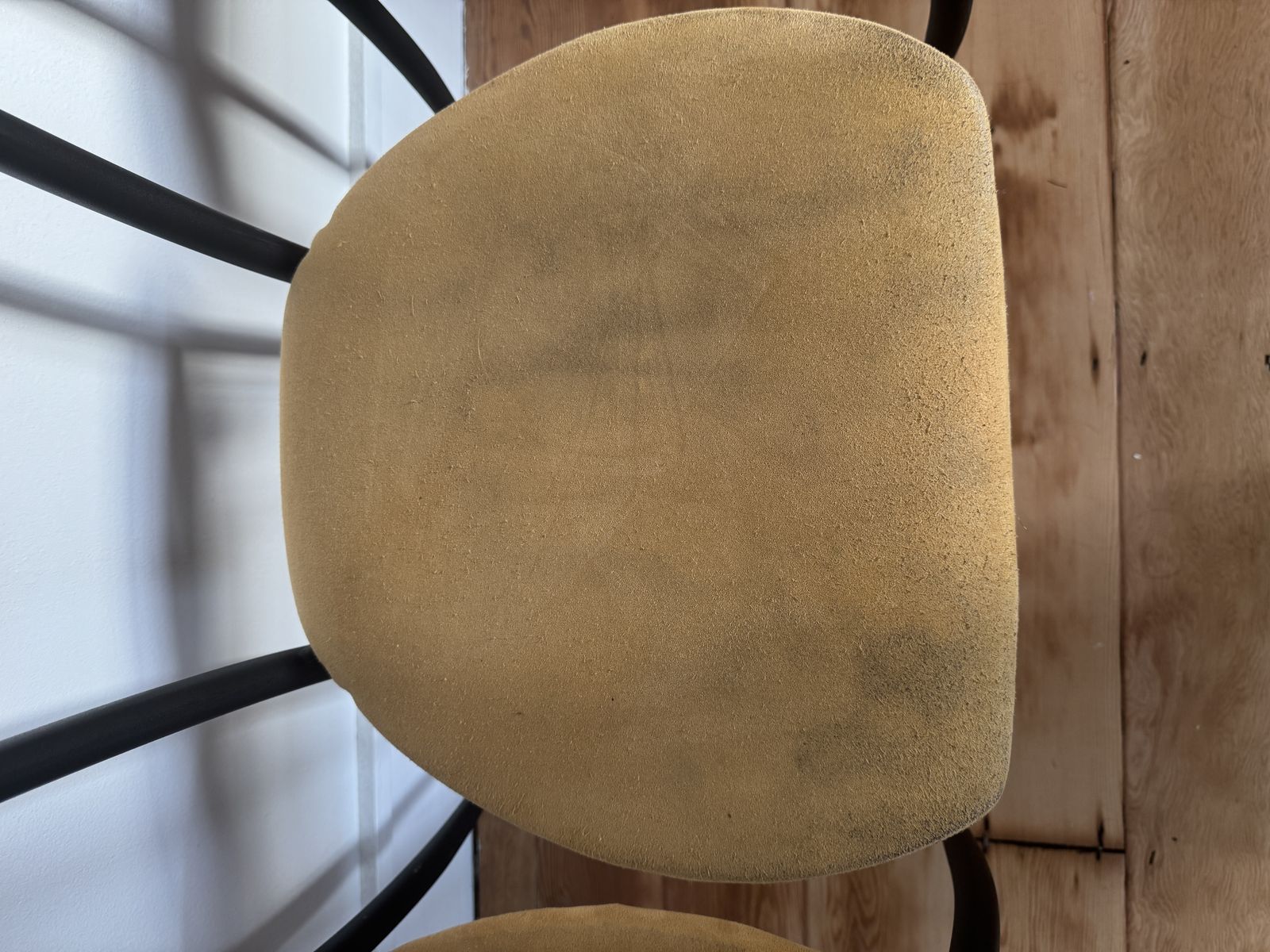 1970s Iron & Yellow Suede Dining Chairs   Charme Chairs By Fasem Italy,Set Of 4  Mid Century Modern photo Furniture