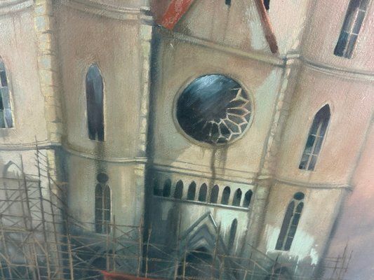 Piotr Synowerski, Church, Oil On Canvas, 1990s, Framed photo Art