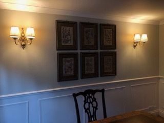 Brass Chandelier And Pair Of Matching Brass Wall Lights photo for sale