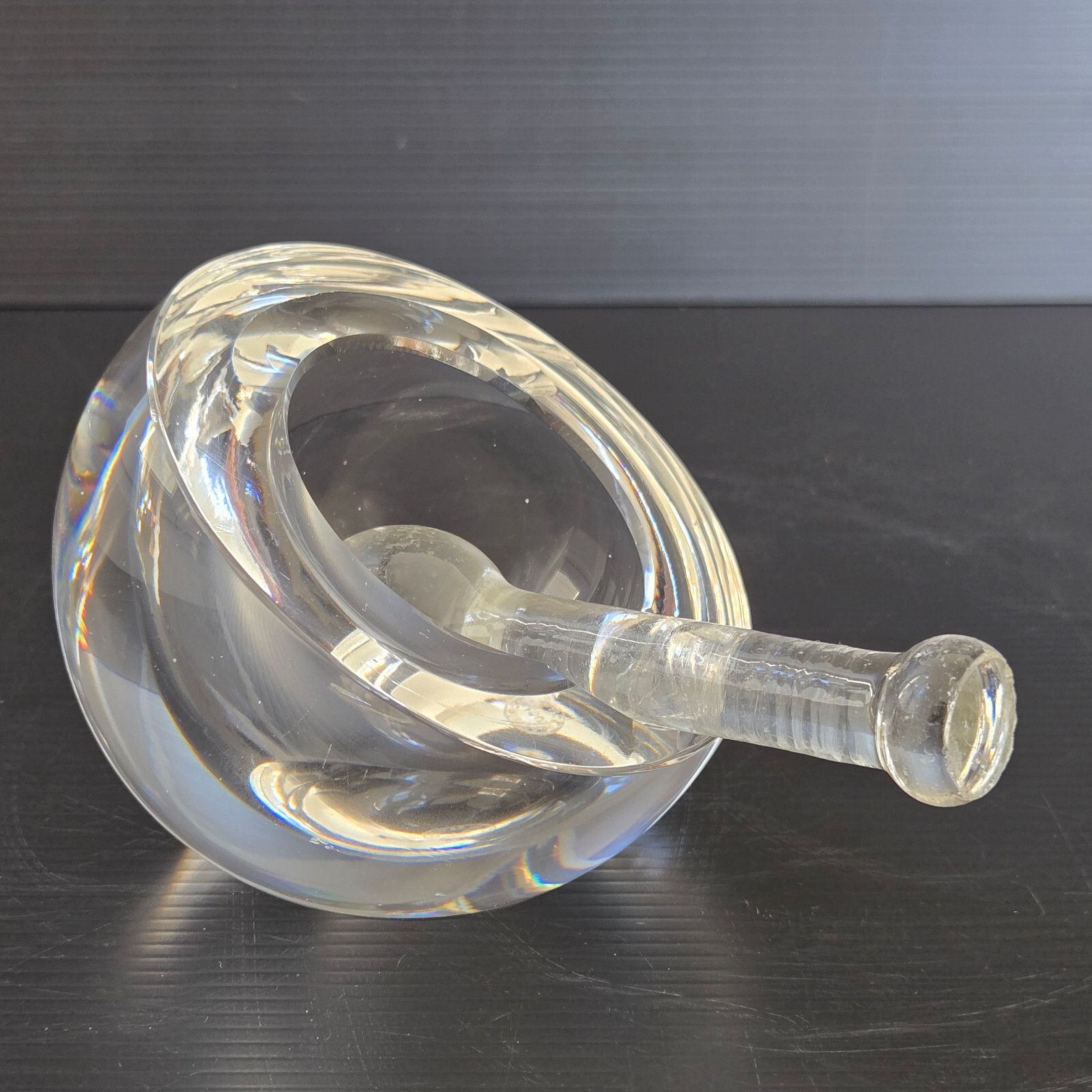 Vintage 1960s Saint Louis Crystal Glass Ashtray & Pestle 60s 1960s Retro