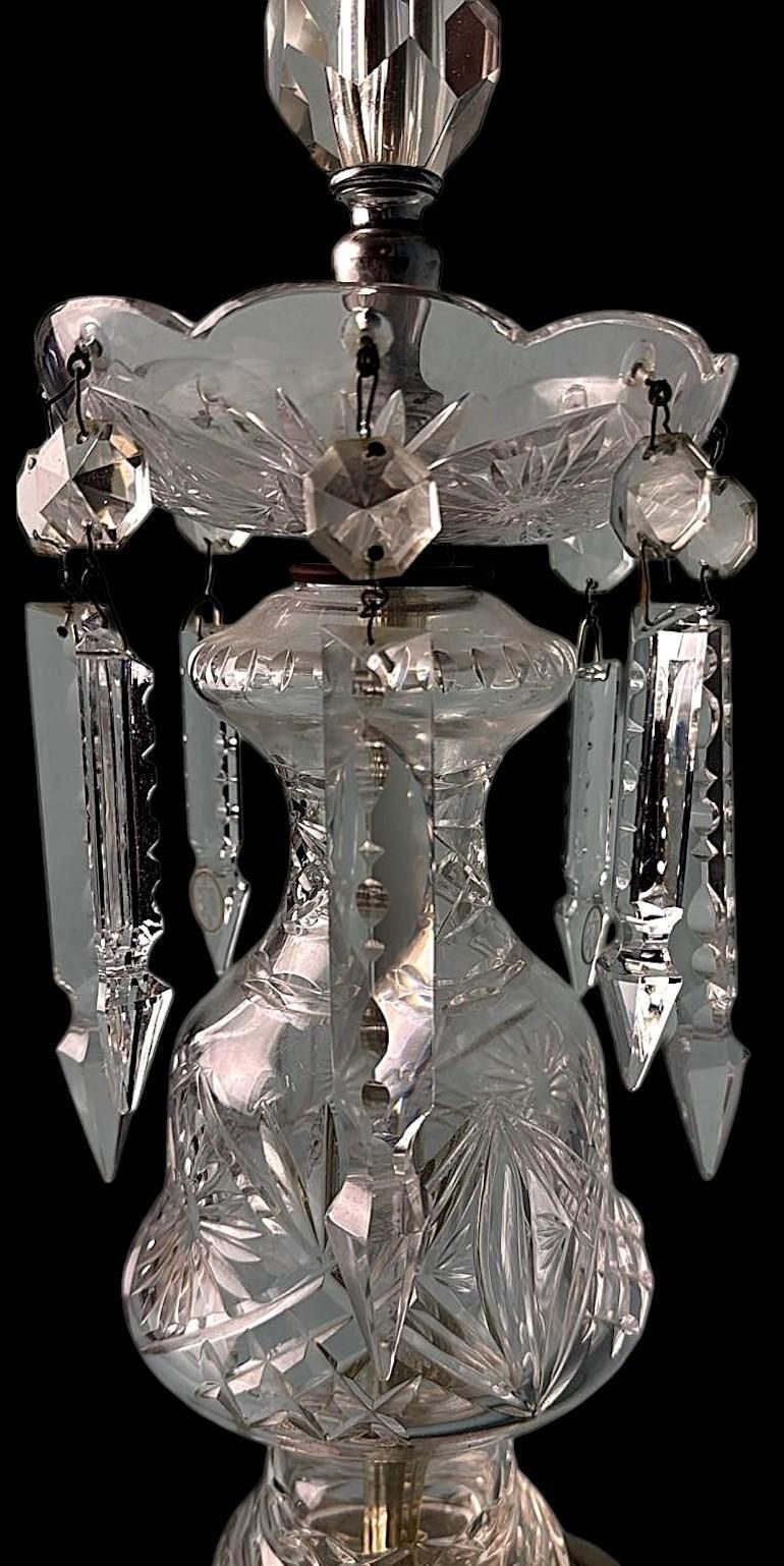 photo vinterior Louis XVI Revival French Table Lamp Crystals And Decorative Base (No Lampshade)