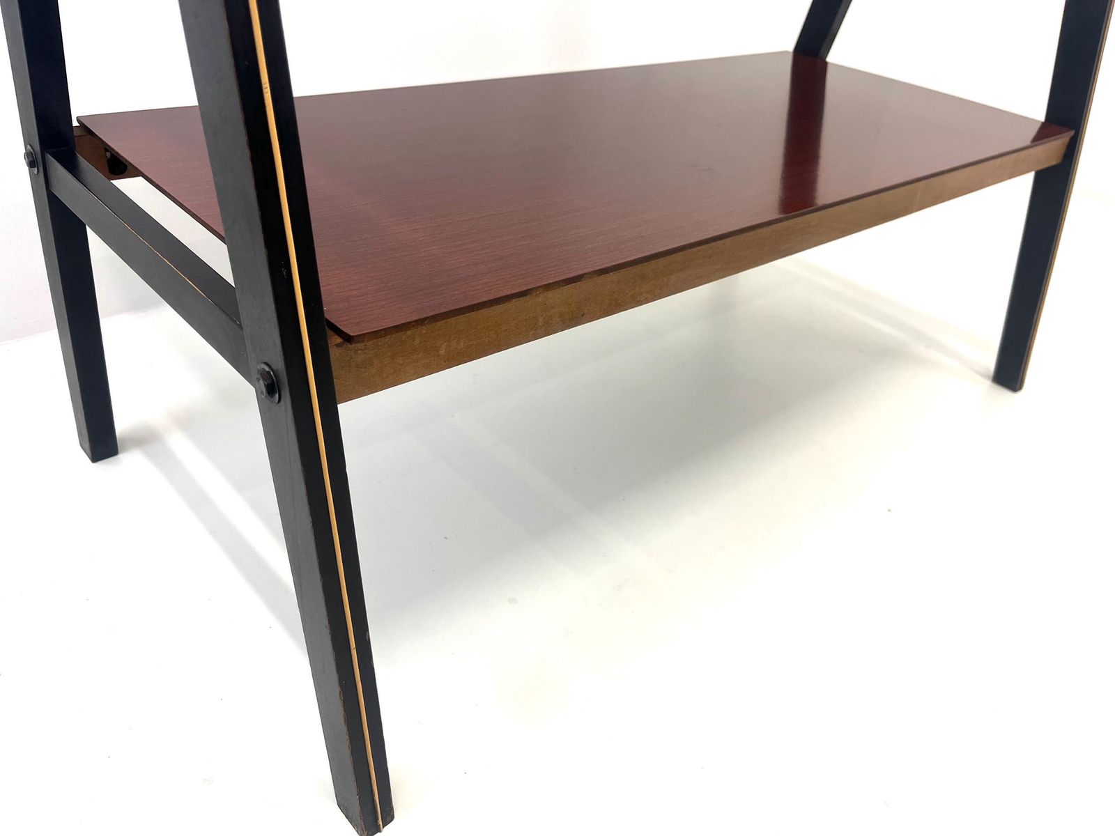 Vintage Wooden Console Table / Tv Or Radio Stand / Stand With Shelf / Mcm Small Table / Yugoslavia 60s / Trolley Stand photo 309.0