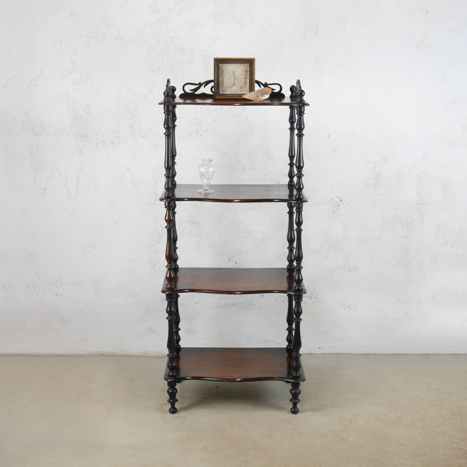 Antique 19th Century Tall 4 Shelf Whatnot Display Stand Ebonised #102850 photo for sale