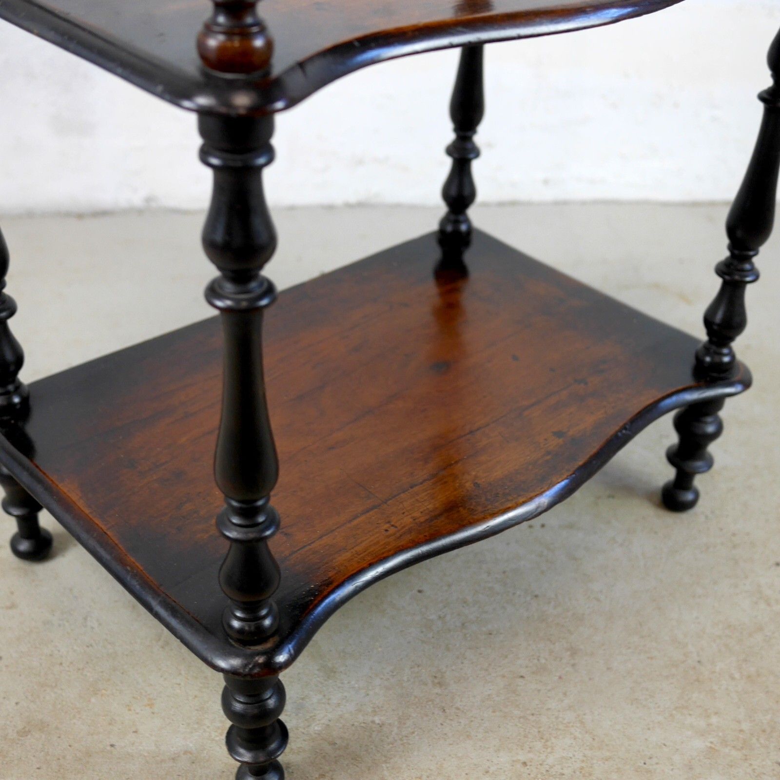 Furniture Antique 19th Century Tall 4 Shelf Whatnot Display Stand Ebonised #102850 photo