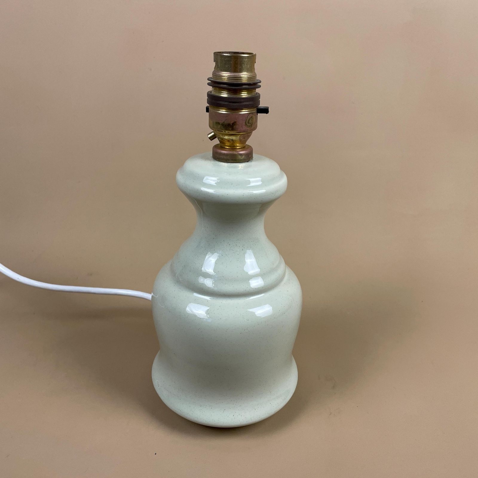 Vintage Ceramic Pale Green Lamp Bedside Table Light Round Vase Retro Cottage Pottery Natural Antique photo furniture