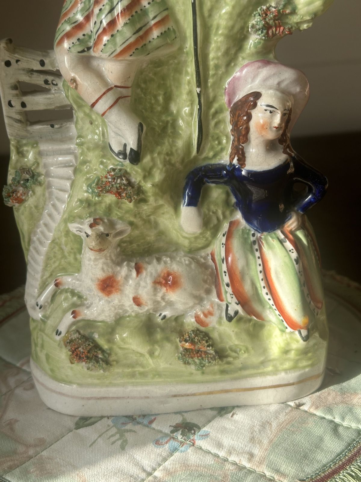Pretty Antique Staffordshire Ware Slip Vase photo Home Decor