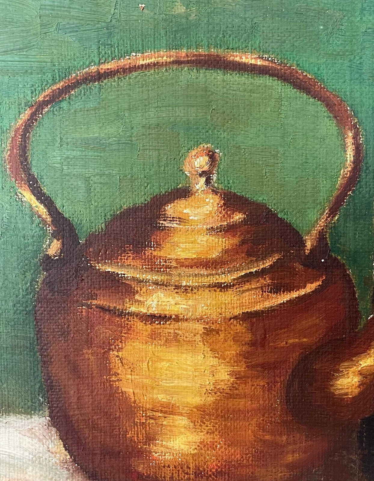 Original Vintage Danish Signed Oil Painting From The 1970s With Still Life Motive Of Kitchen Items photo Art