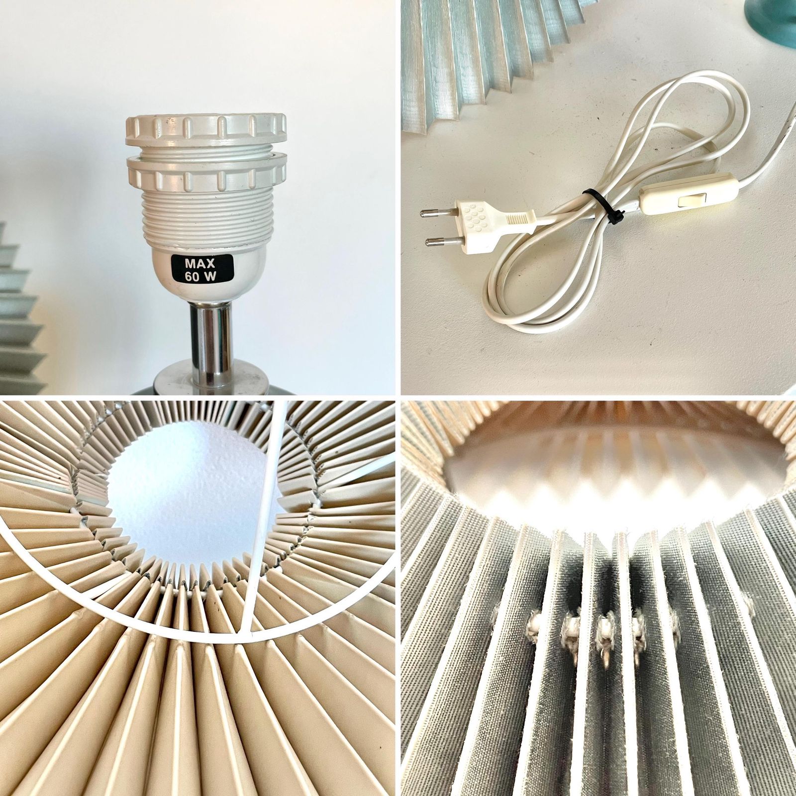 photo furniture Vintage 1980s Danish Ceramic Table Lamp In Pale Turquoise With Turquoise Pleated Shade   Design From Odreco Denmark
