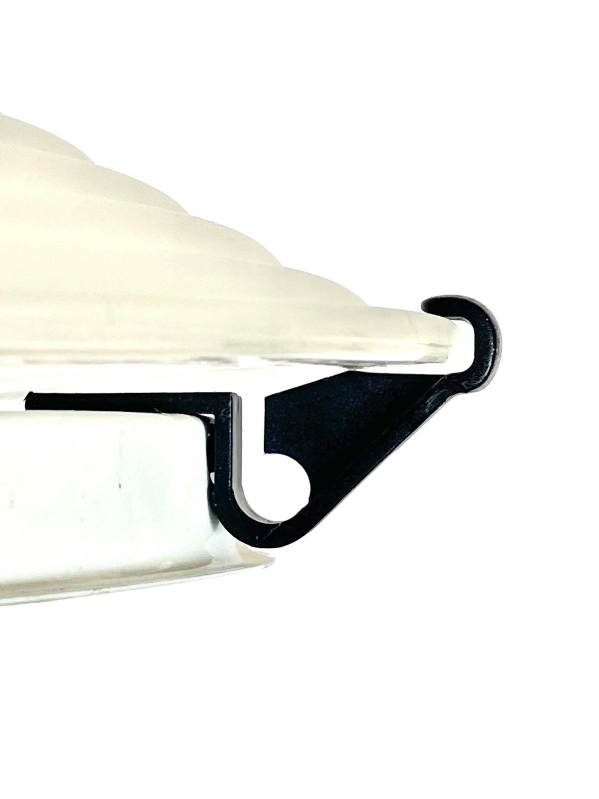 Danish Postmodern Vintage 1980s Wall Lamp In Frosted Glass With Grooves And Black Plastic Details   Design By Fleid Belysning photo 207.0