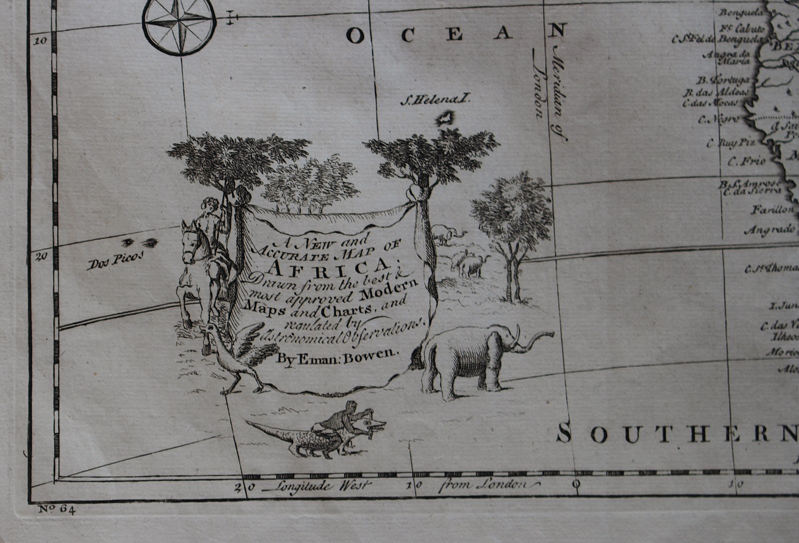 ‘A New And Accurate Map Of Africa.’ By Emanuel Bowen C1747 photo furniture