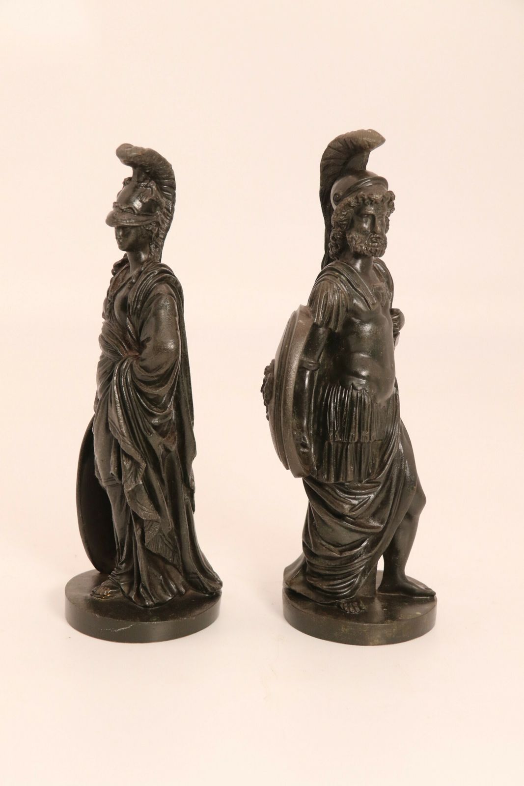 A Rare Pair Of Mid 19th C Grand Tour Bronze Figures Of Athena And Zeus photo vintage