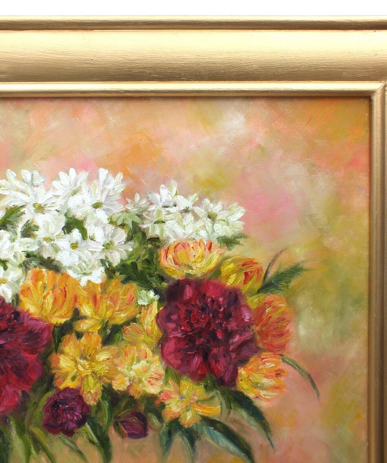 Peonies Tulips Floral Flowers Oil Painting Signed Framed Original Andi J Lucas photo vinterior