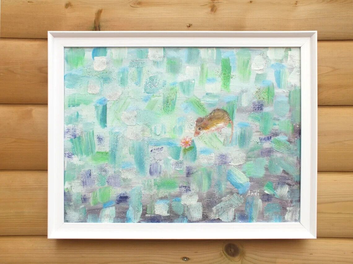 New Original Framed Painting Harvest Mouse In Abstract Maze Andi J Lucas photo buy