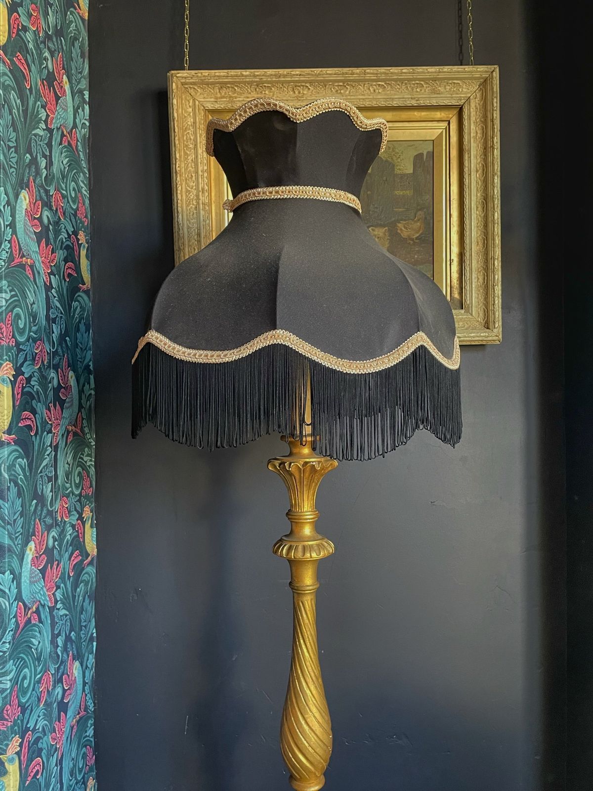 Spanish Giltwood Floor Lamp, Mid 20th Century photo furniture