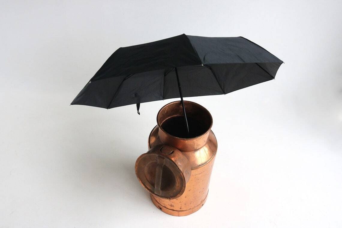 Authentic Antique Copper Plated Milk Jar Handles Umbrella Stand Holder 1880  1900s Country Style Can Farm Late 19th Century Milk Container photo buy